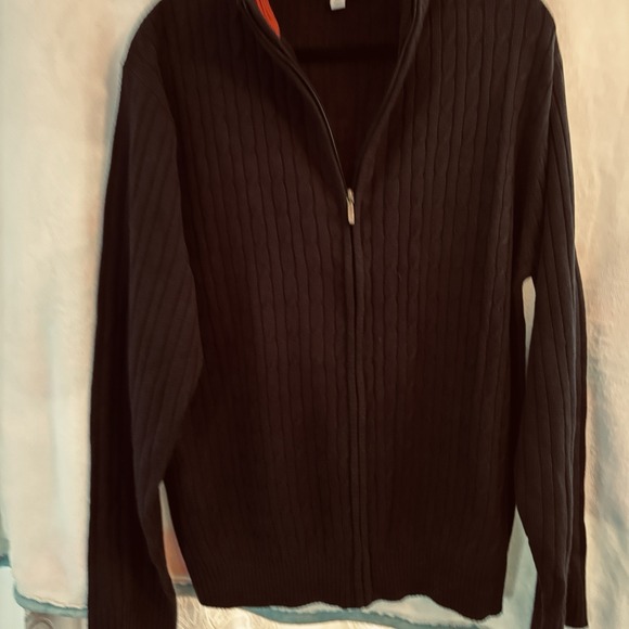 Vintage Oleg Cassini Zippered SWEATER Men's Size XXL Black Raime Acrylic - Picture 5 of 10